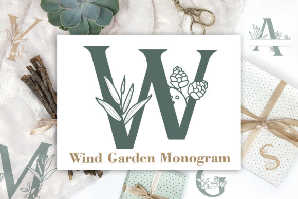 Wind Garden Monogram: A Delicate Script Font for Makers